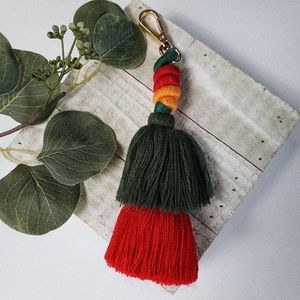 Boho Tassel Pom Pom Keychain Bag Charm